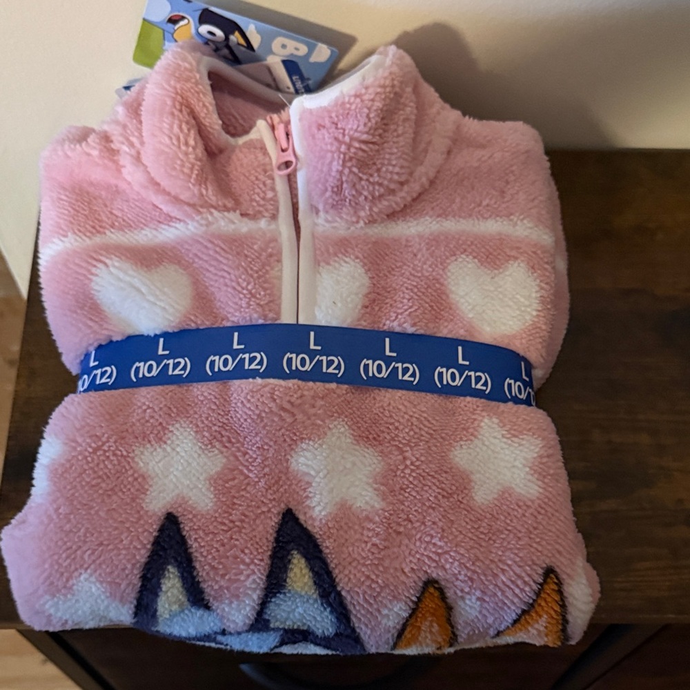 Bluey Sherpa Quarter Zip Pullover Size 10/12! NWT! - Picture 2 of 4